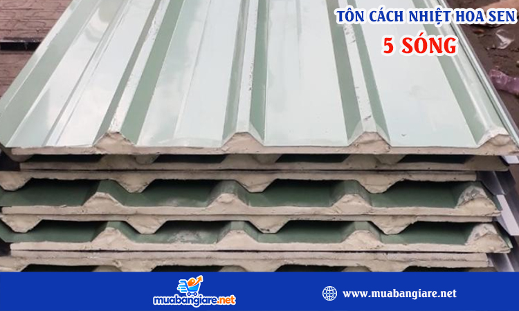 Tôn cách nhiệt hoa sen 5 sóng