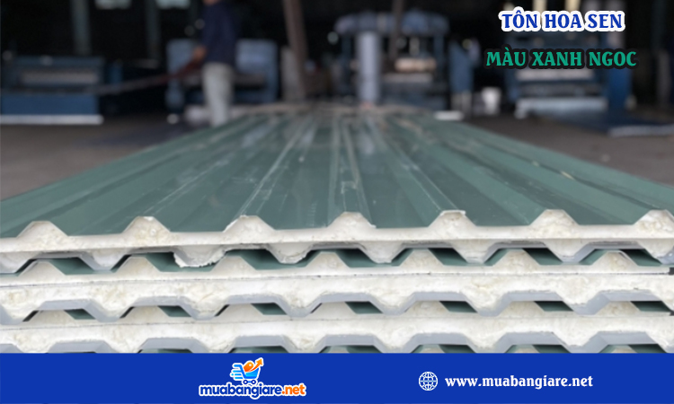 Tôn lạnh hoa sen màu xanh ngọc