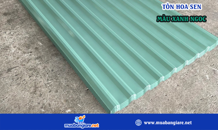 Tôn lạnh hoa sen màu xanh ngọc